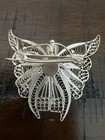 Vintage Signed Sterling Silver 925 Filigree Butterfly Brooch Pin