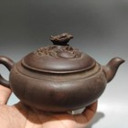 Vintage Yixing Teapot Oriental Lovely Phoenix Bird Engraved Carved Sculpted