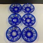 D   arques Blue Cristal Bowls Set 6 Cut To Clear Glass Made In France Vintage  38