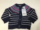 Jojo Maman Bebe 6 - 12 Months Knitted Fair Isle Cardigan Navy Super Soft