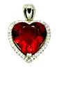 Vintage Jewelry Vintage Ruby Heart Pendant     Sterling Silver Fine Jewelry