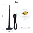 2 4ghz Wifi Antenna With 10ft Extension Cable  Sma Connector Magnetic Base Wi   