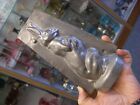 Antique Vtg Primitive 7 3 4  Tin Chocolate Candy Mold Half Bunny Rabbit Shape