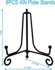 6pcs Premium Black Iron Plate Stands For Display 4 Inch  Decorative Solid Metal 