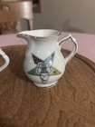 Order Of The Eastern Star White Porcelain Creamer And Sugar Set With Oes Emblem