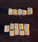 Authentic Antique 19thc Venetian Millefiori Mosaic Aurea Glass Trade Beads 14pc