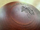 Hand Painted Hand Turned Lg  13    Vintage Wooden Dough Bowl Lip Christmas Signed