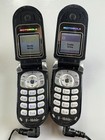 Lot Of 2 Vintage Motorola V180 Flip Phone Cell Phones - Batteries And Chargers  