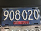 1955 Massachusetts License Plate Pair 908-020