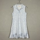 Laura Ashley Golf Tennis Dress Women s Small Blue Floral Collared Mini Ruffle