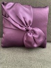 Lillian Rose White Purple Satin Wedding Ring Bearer Pillow
