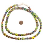 Oval Antique Venetian African Millefiori Trade Beads  15796 10mm Ivory Coast