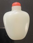 19 Thc Chinese Hetian White Jade Snuff Bottle With Red Coral Lid