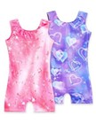 2 Pack Leotard For Girls Gymnastics 6-7 Years 2pcs Purple Heart   Pink B