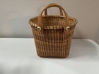 Vintage Nantucket Basket With Wood Strap Handles