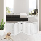 Wooden Dog Gate Pet Fence Baby Playpen 4 Panel Folding Free Standing Indoor 24 h