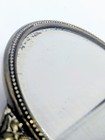 Antique Art Nouveau Cast Brass Hand Mirror Beveled Glass Floral Vanity 1890s