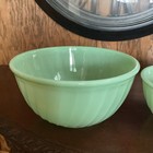  3 fire King Jadeite Swirl Nesting Mixing Bowl Set Nice Condition Estate Find