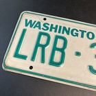Vtg 1980s Green White Washington State Car Truck License Plate  lrb-389 Auto Tag