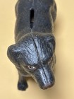 Antique C  1900 Black Labrador Retriever Coin Bank  Heavy Hand-painted Cast Iron