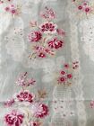 Antique French Shabby Floral Cotton Cotton Fabric - Softened Blue Gray Pink