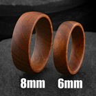 Gorgeous Hawaiian Koa Wood Domed Wedding Band Ring 6mm Or 8mm