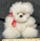 Alpaca Fiber Teddy Bear  White  So Soft   Adorable  Real Alpaca Fiber 
