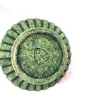 Vintage Ribbed Jardiniere Planter Urn Green Art Pottery Pedestal Mcm