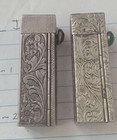 Lot 2 Vintage Silver Italy Lipstick Holder W mirror Agate Jade Gem