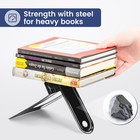 Happyhapi Book Ends  Non-skid Metal Bookend Supports For Black 7 Pair  Black