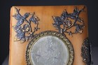 Antique Victorian Wood  Brass   Velvet Cabinet Card Photo Album