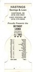 1983 Detroit Lions Matchbook Matchcover - Football Schedule