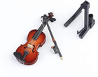 Wooden Miniature Violin With Stand  Bow And Case Mini Violin Musical Instrume   