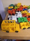 Vintage Fisher Price Little People 35pc Lot School Bus Sesame Street Cars 70s
