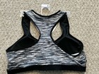 Zone Women   s 1x Plus Sports Bra Black white Space Dye Racerback Med Support