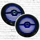 2x Gravity 350 Watts 6-1 2  2-way Marine Boat Audio Speakers 6 5    Black Led