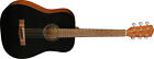 Fender Fa-15 3 4 Scale Steel String Acoustic Guitar  Walnut Fingerboard  Black W