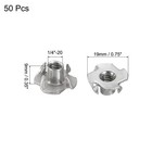 50pcs 1 4 -20 T-nut 304 Stainless Steel 4 Pronged Tee Nut For Furniture Woodwork