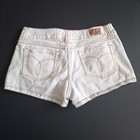 Vintage 90s Paris Blues Low Mid Rise White Jean Shorts Y2k Micro Mall Grunge 9
