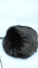 Luxurious Vintage Muff Genuine Black Fox Fur Hand Warmer Pocket Wrist Strap Real