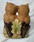 Vintage Owl Night Light Lamp Ceramic Light Up Owls 5 5in