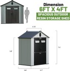 Domi 6 x4  Outdoor Resin Storage Shed plastic Garden Shed W lockable Door