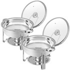 2pack Chafing Dish Buffet Set Round 5qt Chafers Catering Food Warmer W glass Lid