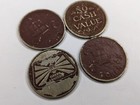 X4 Lot Vtg Car Wash Tokens Green Lantern Coins Painted No Cash Value Carwash 6c