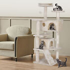 Multi-level Cat Tree Condo Cat Tower Kitty Cat Scratching Post Beige Indoor 