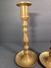 Vintage Brass Candlesticks Pair Tall Taper Candle Holders Classic Turned Stem