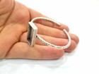 Hammered Silver Bracelet Blanks Cuff Adjustable Antique Silver Brass G16023