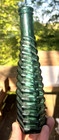 Very Nice Teal Colored Spiral Ribbed S    P  Pepper Sauce Bottle 1880 s Era L  k