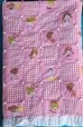 Vintage Pink Gingham Girls Sports Hand Tied Patchwork Baby Crib Quilt 46x42