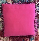 Pink 18x18 Square Throw Pillow Textured Fringe Boho Decorative Accent Zip
